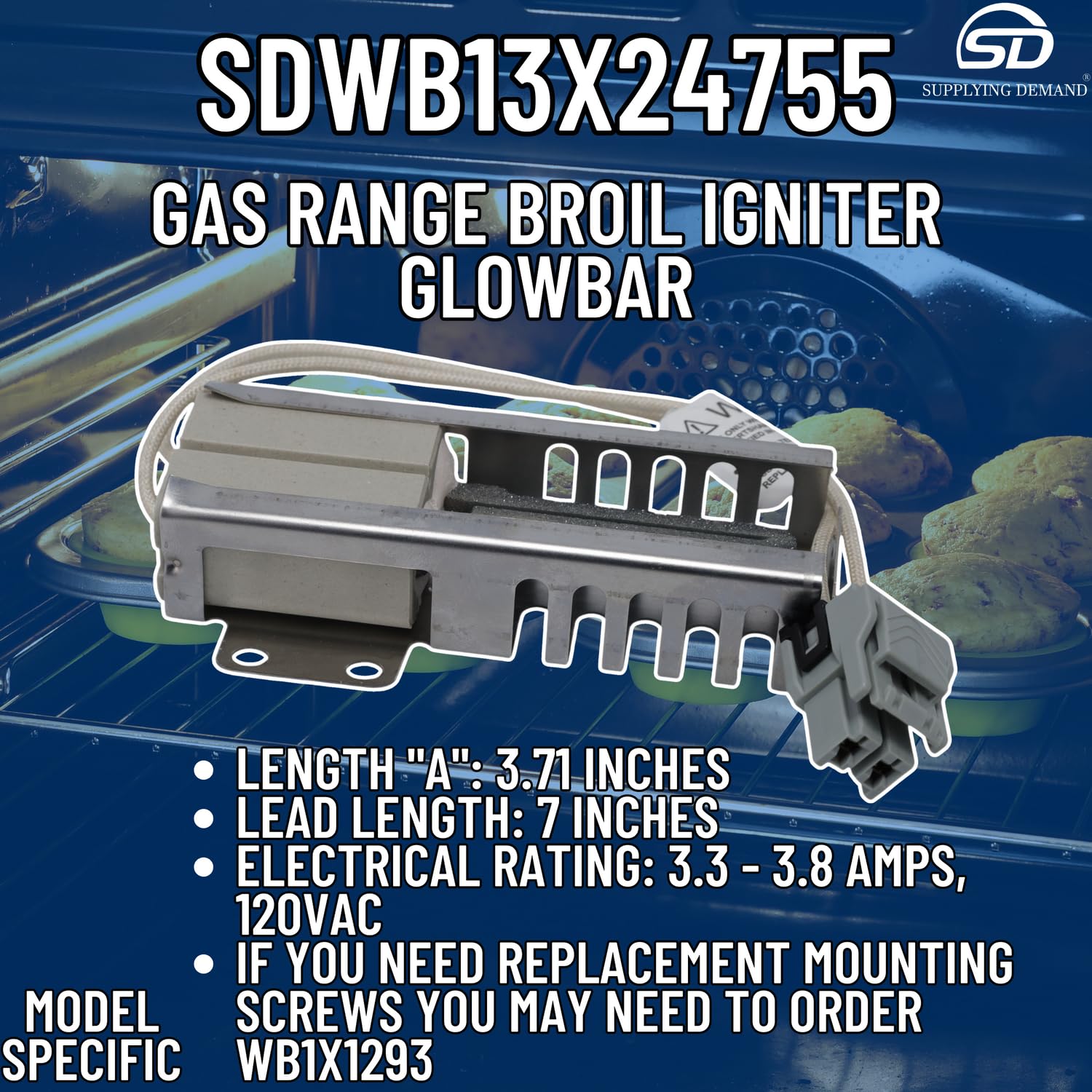 Supplying Demand WB13X24755 4379285 Gas Range Broil Igniter Glowbar Replacement - Image 9